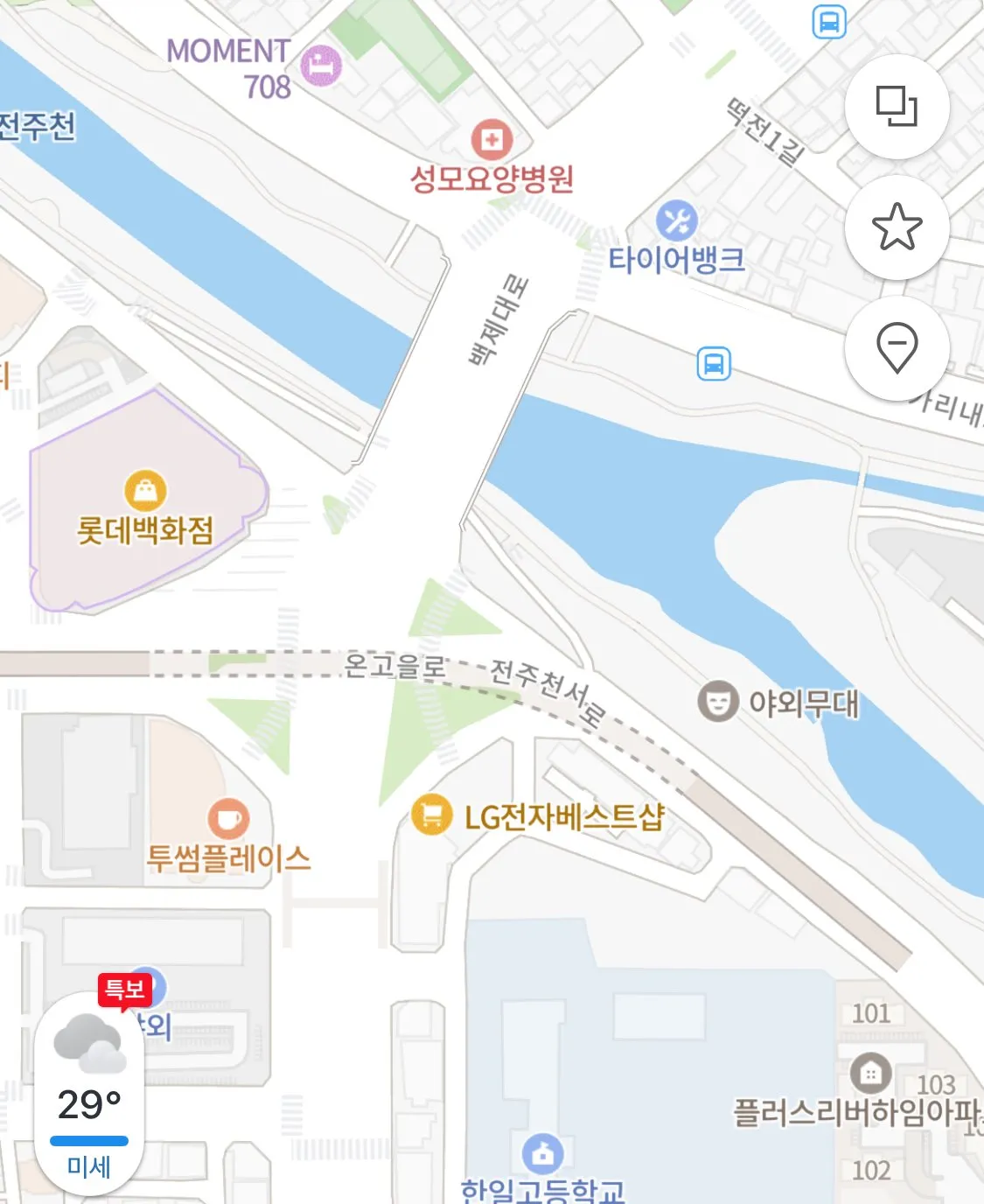 지하차도에 설치된 노란레일의 정체