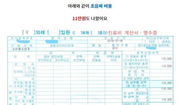 미국에서 신생아가 니큐에 8~10주 있는 비용