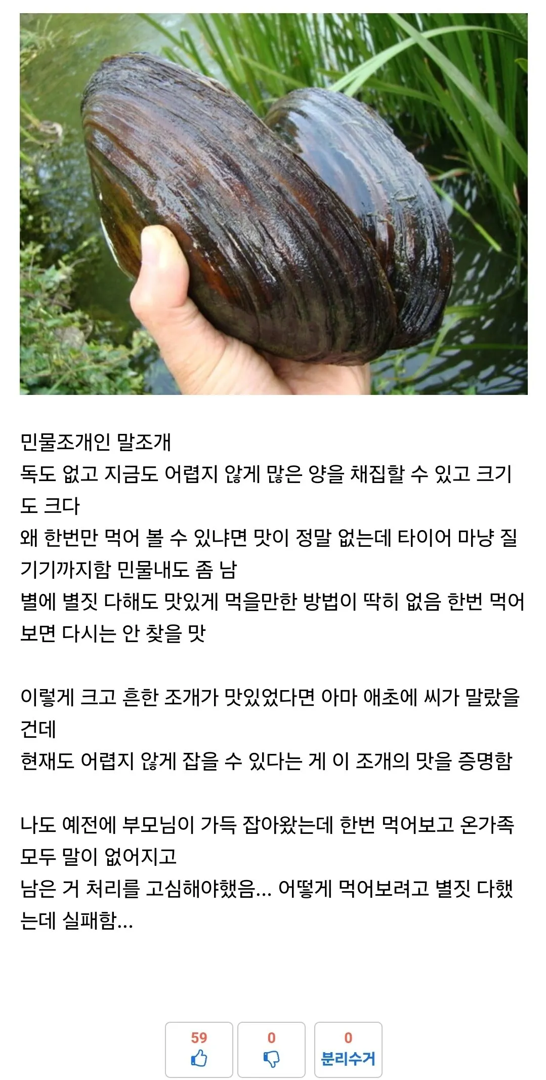 독은 없는데 살면서 딱 한번만 먹을 수 있다는 음식