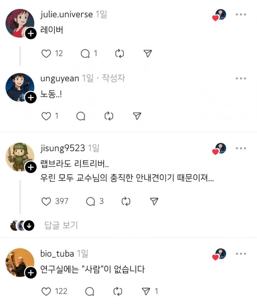 연구실은 랩이라고 부른다, 그럼 랩에서 일하는 사람은?