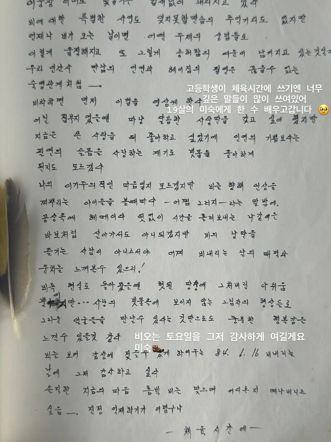 사랑에 빠진 고창여고 문학소녀 고미숙양의 다이어리
