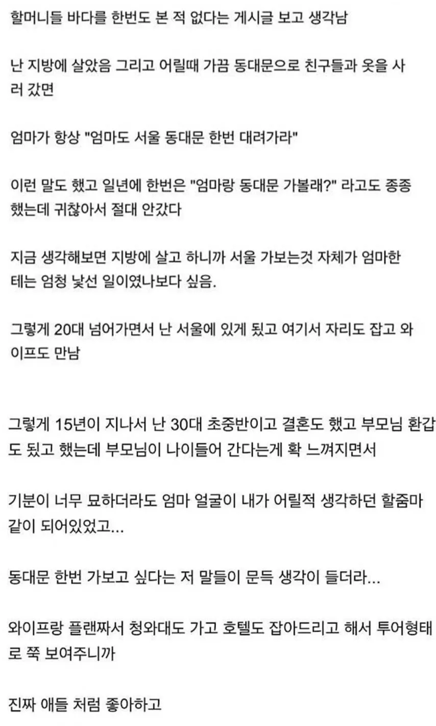 서울구경 하고싶다는 엄마