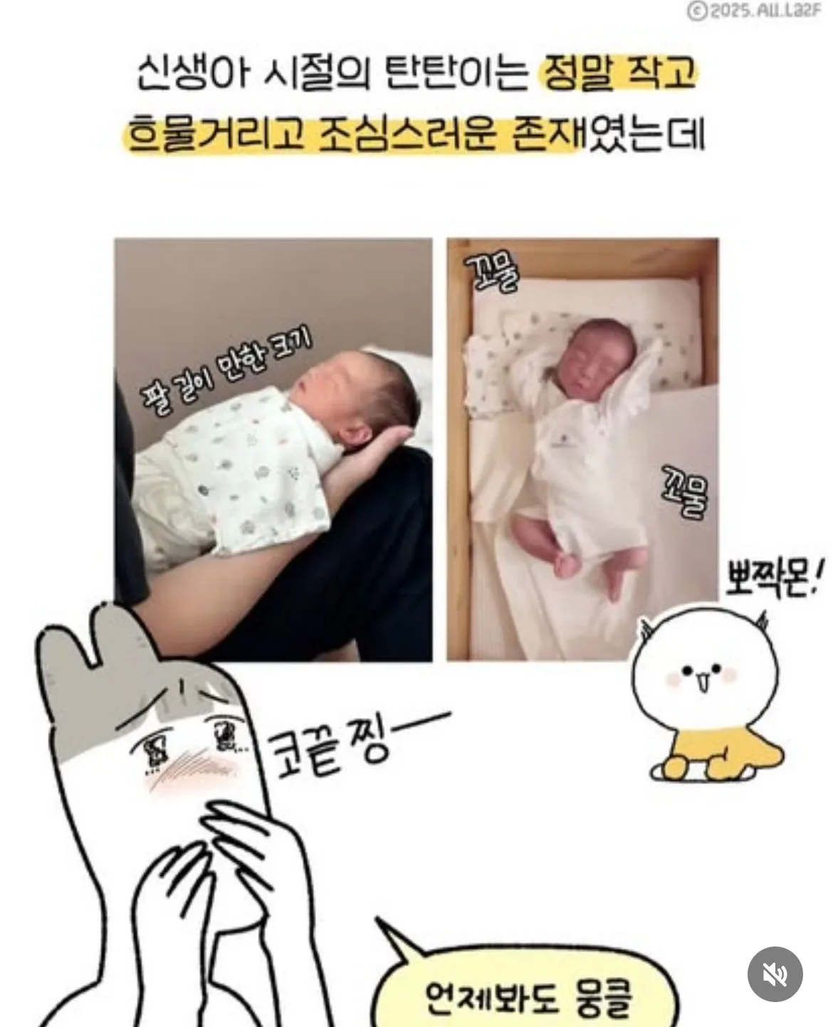 육아툰 만화가가 아기를 근육질로 그리는 이유