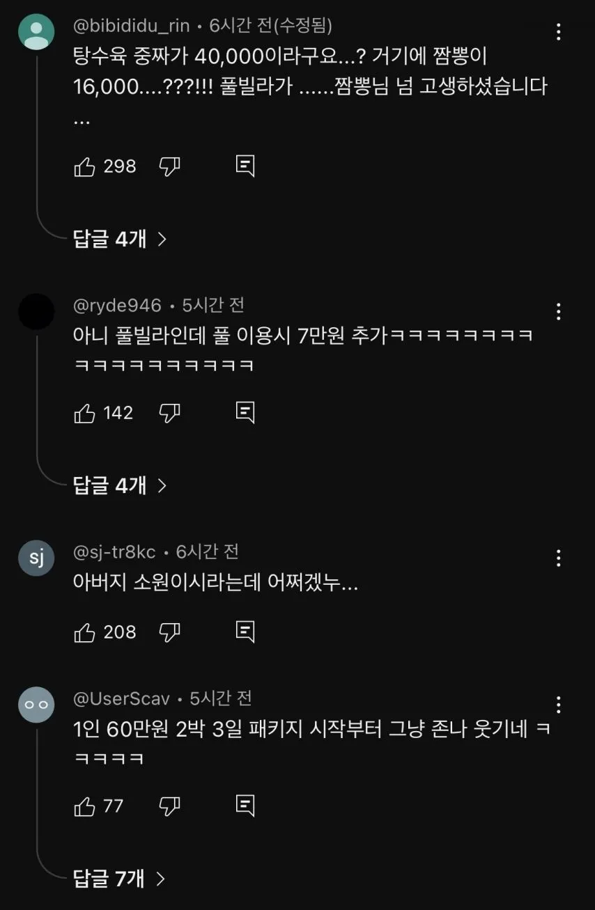 1인당 60만원 2박3일  울릉도 폐키지