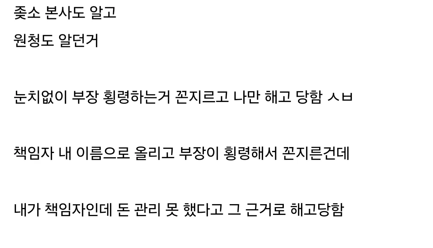 부장 횡령하는거 꼰지르고 해고당함.jpg