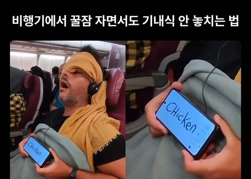 비행기 꿀잠자면서 기내식도 안놓치는 방법