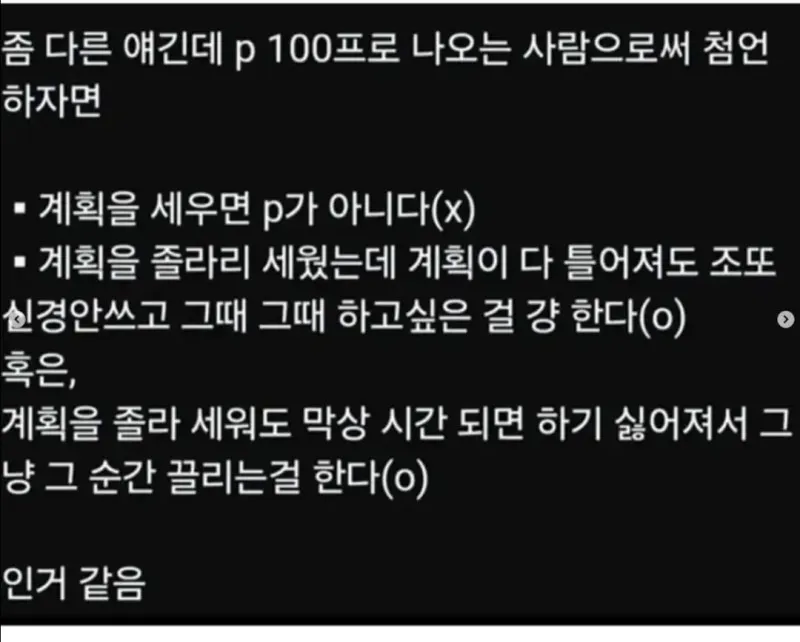 P끼리 모여서 여행하면 가장 많이 나오는 말