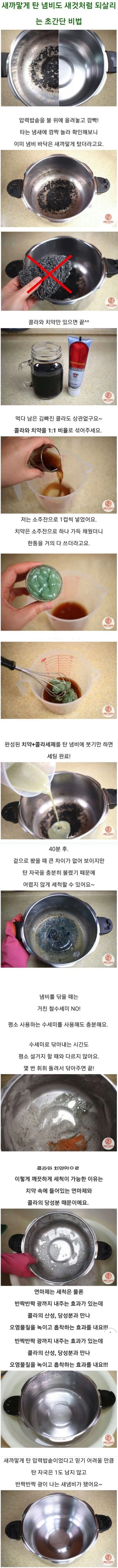 냄비가 타서 시커멓게 됐을 때