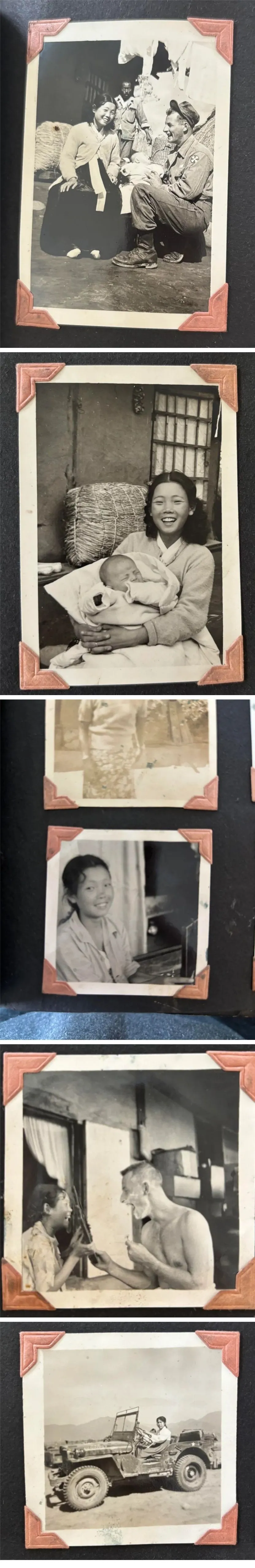 한국전쟁에서 만난 한국-미국인 부부 사진.