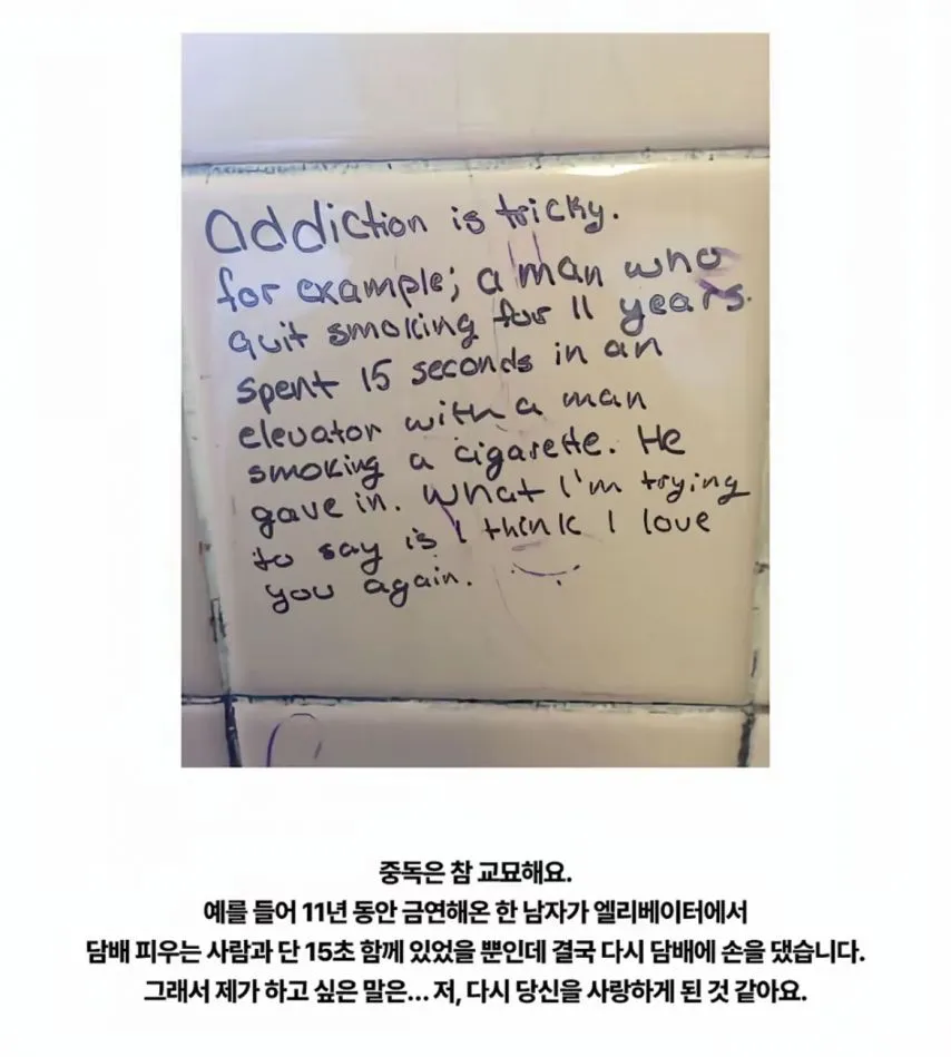 화장실 벽에 사람들이 써놓은 낙서들