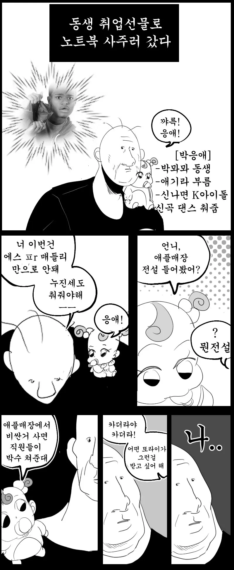 애플매장에서 일부러 박수받고 왔다는 인싸 누나.....MANHWA
