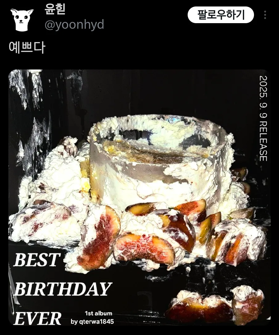 무화과 케이크를 엎질렀다.twt