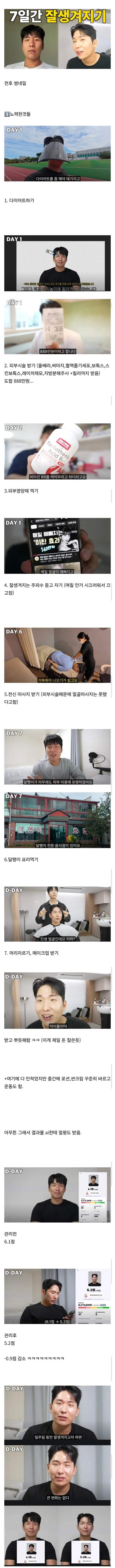약 1,000만원 사용하고 7일간 잘생겨지는데 도전한 유튜버.jpg