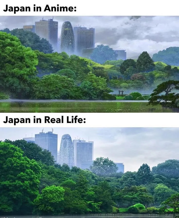 일본 애니와 현실비교
