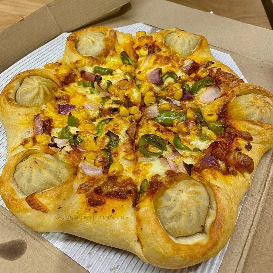 인도 피자헛 신상품, 만두 피자