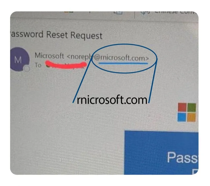 마이크로스프트 이메일 계정으로 위장한 사기