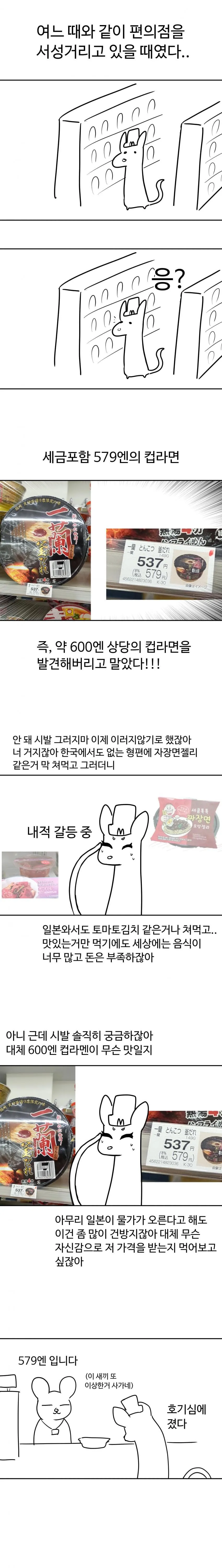 약 600엔짜리 컵라면 먹어보기