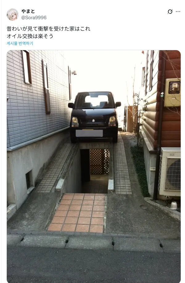 충격적인 일본의 가정집 주차장