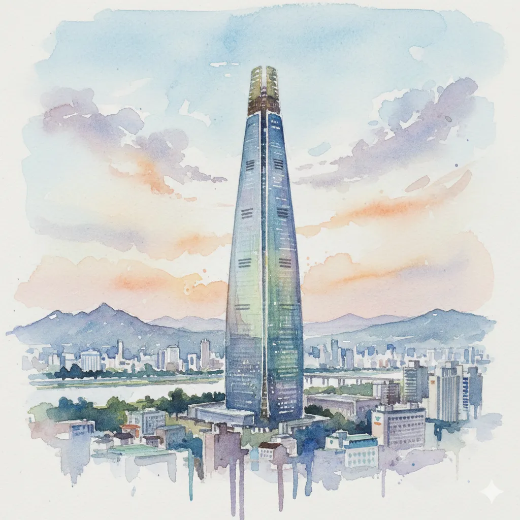 AI가 그린 롯데타워 그림