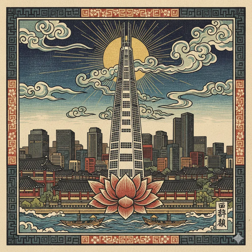 AI가 그린 롯데타워 그림