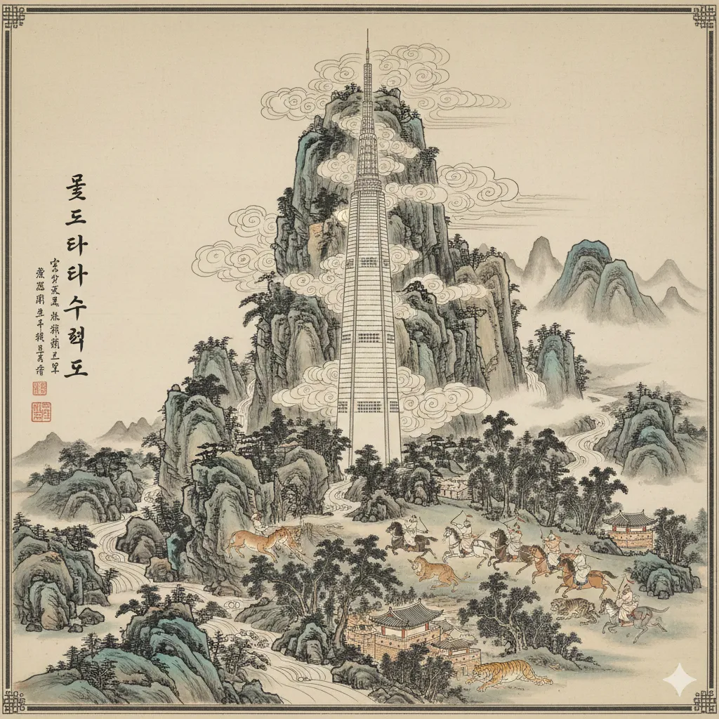 AI가 그린 롯데타워 그림