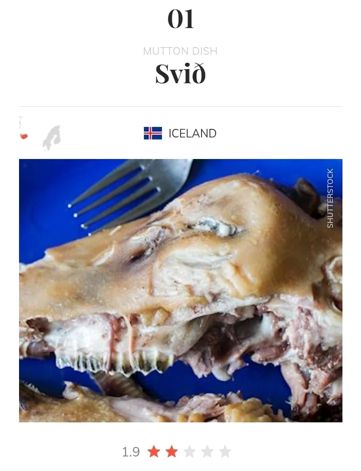 최악의 세계 음식 100선