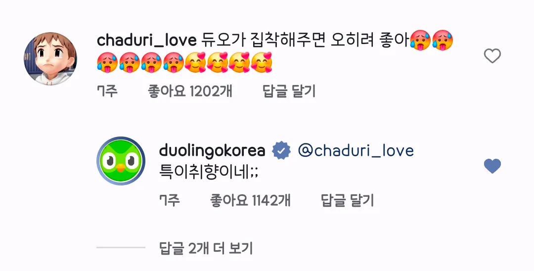 정신나간 것 같다는 듀오링고 SNS 담당자