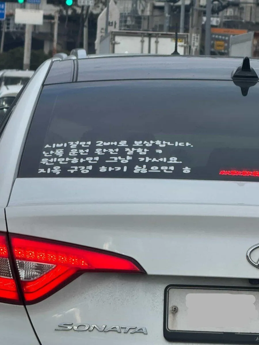 경기도에 나타난 소나타 후방문구 근황