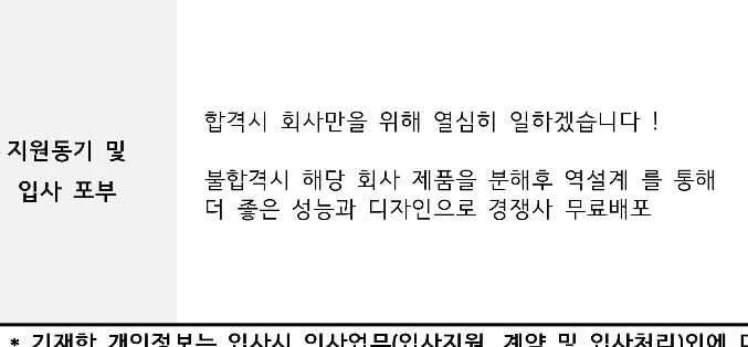 실제 합격한 자기소개서 사례