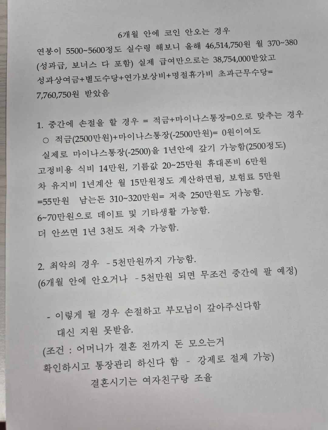 코인 영끌 고백한 예비신랑