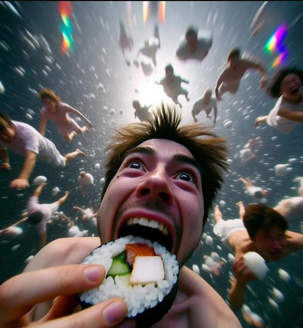 GPT, 마약김밥 팔아서 떼부자된 할머니 그려줘