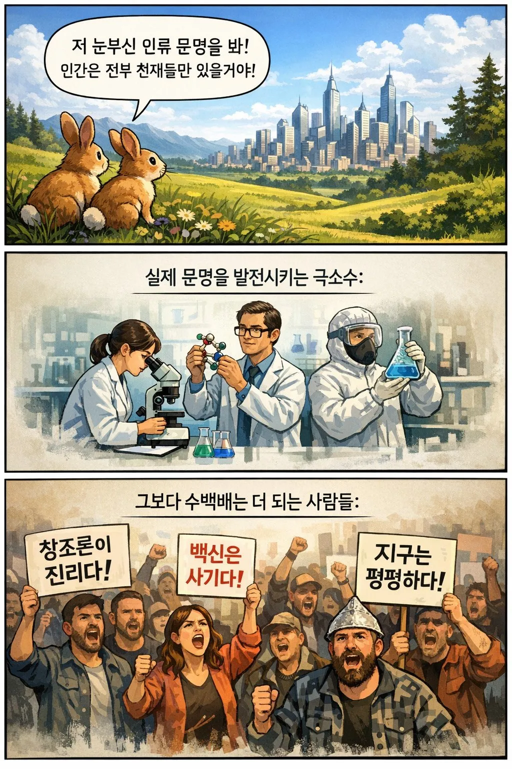 동물: 인간은 전부 천재들만 있겠지?