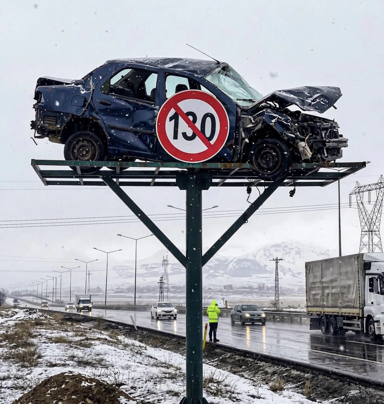 터키의 속도제한 표지판