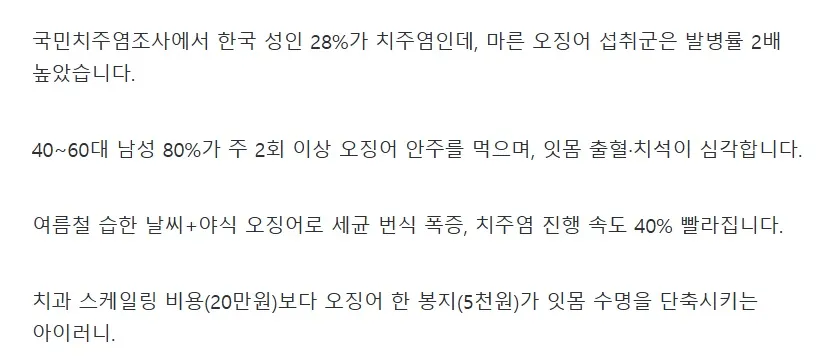 잇몸을 가장 빨리 녹이는 최악의 음식.